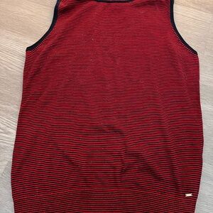 Women’s Red Striped Sweater Vest